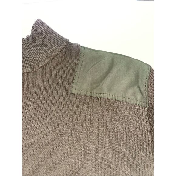 Eddie Bauer Legend Sweater Mens Large Green Mock Neck‎ Elbow Patches A45 - Picture 6 of 13